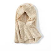 100% Pure Cashmere Hooded Scarf Winter Cashmere Scarf Hat